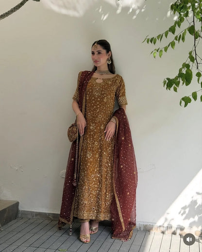 Zeeshan Danish - Rust & Burgundy