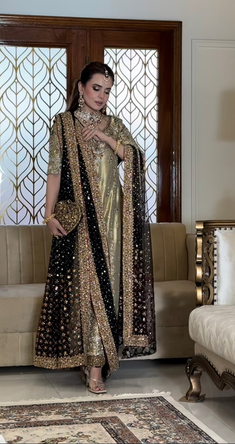 Haris shakeel Mesuri Hand Embellished & Embroidered 3 Piece Dress - J0402