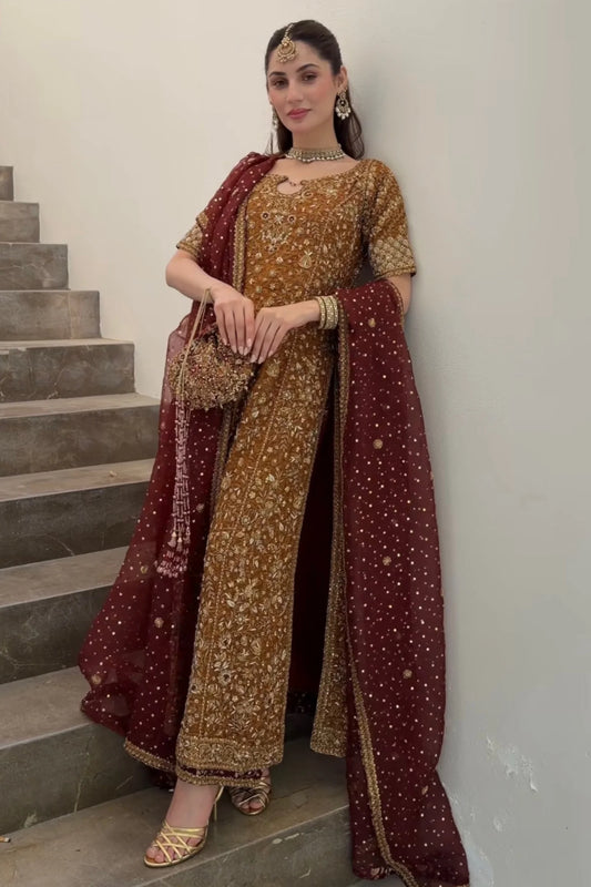 Zeeshan Danish - Rust & Burgundy