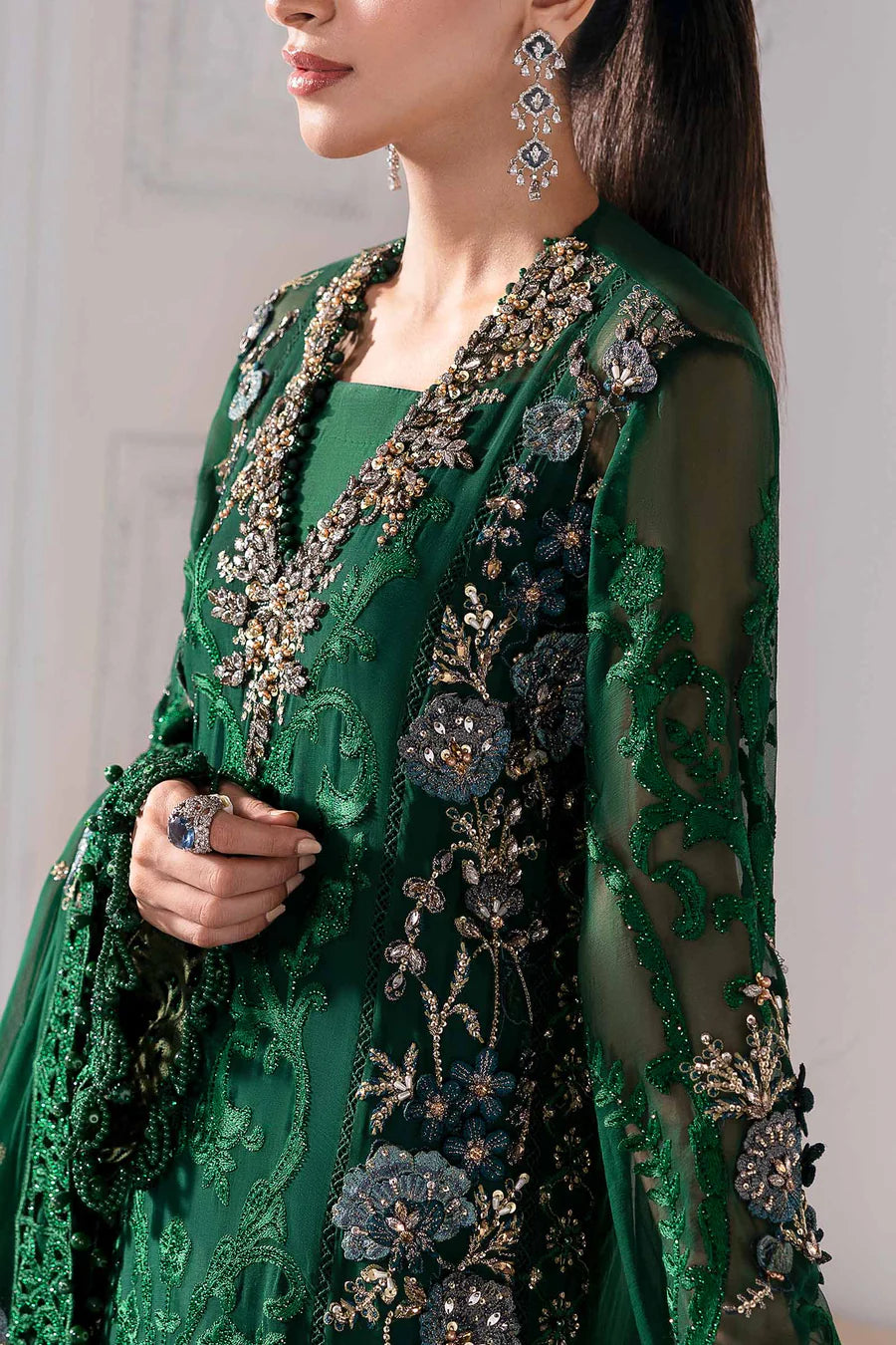 EMBROIDERED CHIFFON SUIT | BD-3008